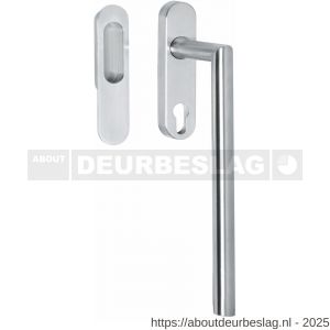 Intersteel Living 4500 hef-schuifdeurbeslag Draaigreep hoek 90 graden profielcilindergat 69 mm en schuifdeurkom RVS geborsteld - R26003875 - afbeelding 1
