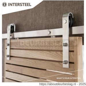 Intersteel Living 4501 schuifdeursysteem 2 m Basic hangrollen recht 290 mm roestvast staal - R26008785 - afbeelding 1