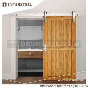 Intersteel Living 4501 schuifdeursysteem 2 m Basic hangrollen recht 290 mm roestvast staal - R26008785 - afbeelding 6