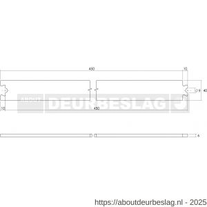 Intersteel Living 4501 tussenrail 45 cm voor schuifdeursysteem inclusief bevestigingsset roestvast staal - R26008788 - afbeelding 2
