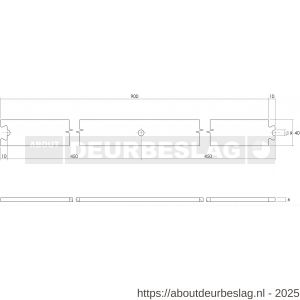 Intersteel Living 4501 tussenrail 90 cm voor schuifdeursysteem inclusief bevestigingsset roestvast staal - R26008789 - afbeelding 2