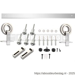 Intersteel Living 4501 schuifdeursysteem 2 m hangrollen met open wiel 155 mm roestvast staal - R26008790 - afbeelding 3