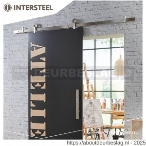 Intersteel Living 4501 schuifdeursysteem 2 m hangrollen met open wiel 155 mm roestvast staal - R26008790 - afbeelding 5