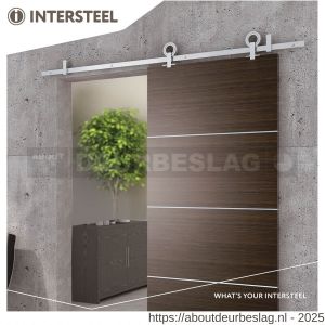 Intersteel Living 4501 schuifdeursysteem 2 m hangrollen met open wiel 155 mm roestvast staal - R26008790 - afbeelding 6