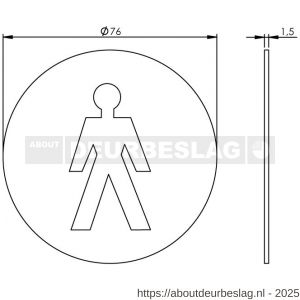 Intersteel Living 4600 pictogram zelfklevend rond WC heren RVS - R26007667 - afbeelding 2