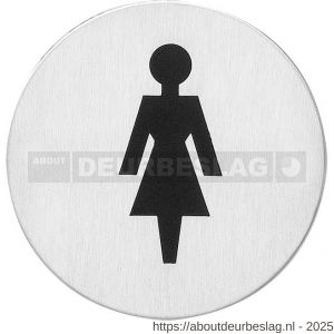 Intersteel Essentials 4600 pictogram zelfklevend rond WC dames RVS - R26007665 - afbeelding 1