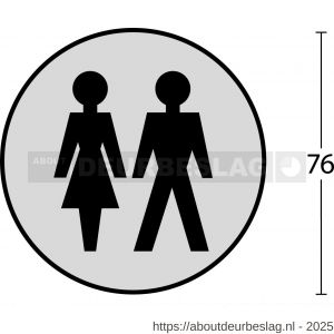 Intersteel Essentials 4600 pictogram zelfklevend rond WC dames en heren RVS - R26007663 - afbeelding 2