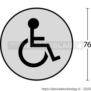 Intersteel Living 4600 pictogram zelfklevend rond WC minder valide RVS - R26007670 - afbeelding 2