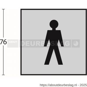 Intersteel Living 4601 pictogram zelfklevend vierkant 76x76 mm WC heren RVS - R26003382 - afbeelding 2