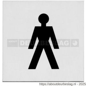 Intersteel Living 4601 pictogram zelfklevend vierkant 76x76 mm WC heren RVS - R26003382 - afbeelding 1