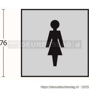 Intersteel Living 4601 pictogram zelfklevend vierkant 76x76 mm WC dames RVS - R26003383 - afbeelding 2