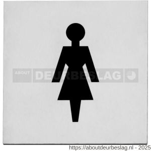 Intersteel Living 4601 pictogram zelfklevend vierkant 76x76 mm WC dames RVS - R26003383 - afbeelding 1