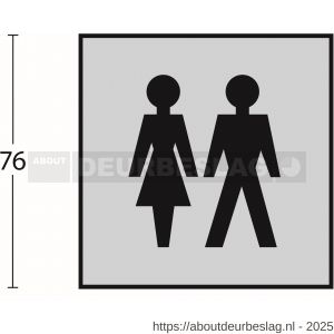 Intersteel Living 4601 pictogram zelfklevend vierkant 76x76 mm WC dames en heren RVS - R26003384 - afbeelding 2