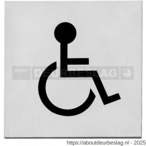 Intersteel Living 4601 pictogram zelfklevend vierkant 76x76 mm WC minder valide RVS - R26003386 - afbeelding 1