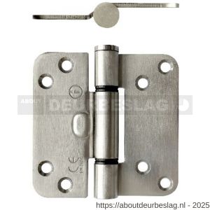 Intersteel Living 4625 glijlagerscharnier afgerond 89x89x3 mm DIN links-rechts CE EN 1935 2002 RVS geborsteld zonder schroeven - R26009282 - afbeelding 1