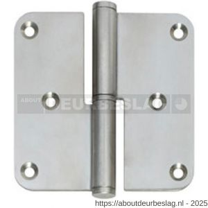 Intersteel Essentials 4626B Paumelles DIN links afgerond 3,5x3,5 inch 89x89x2.5 mm RVS - R26000047 - afbeelding 1