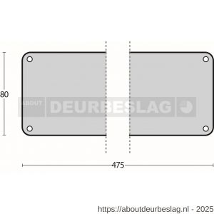 Intersteel Living 4751 duwplaat 80x475x1,5 mm RVS - R26000994 - afbeelding 2