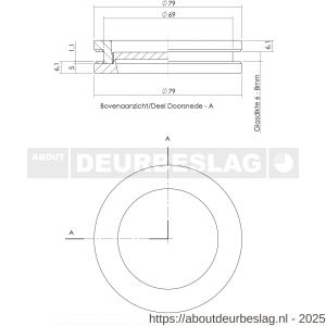 Intersteel Essentials 4760 schuifdeurkom glasdeur 55 mm RVS - R26003356 - afbeelding 2