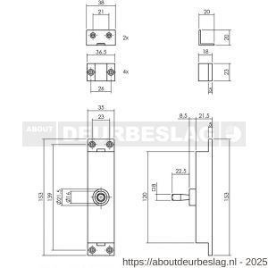 Intersteel Living 5620A set kruk-espagnolet rechts Hoek 90 graden diameter 19 mm inclusief stangenset 2x 1245 mm RVS zwart - R26010120 - afbeelding 2