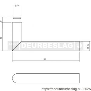 Intersteel Living 5620A set kruk-espagnolet rechts Hoek 90 graden diameter 19 mm inclusief stangenset 2x 1245 mm RVS zwart - R26010120 - afbeelding 3