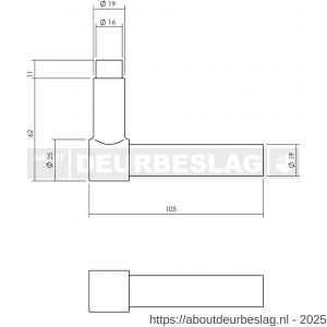 Intersteel Living 5620A set kruk-espagnolet rechts L-recht inclusief stangenset 2x 1245 mm RVS zwart - R26010122 - afbeelding 3