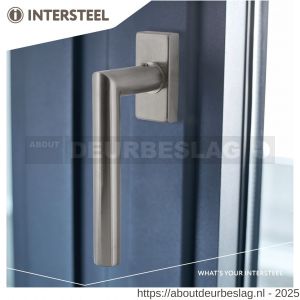 Intersteel Living 6156 raamkruk Jura op stalen rechthoekige rozet stift 7x35 mm RVS - R26010483 - afbeelding 2
