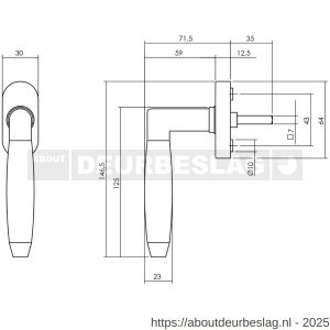 Intersteel Living 6156 raamkruk Combinatie RVS-zwart op stalen ovale rozet stift 7x35 mm RVS - R26010130 - afbeelding 2