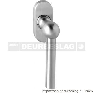 Intersteel Essentials 6156 raamkruk L-vorm bol op stalen ovale rozet stift 7x35 mm RVS - R26007716 - afbeelding 1