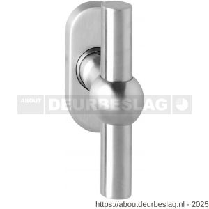 Intersteel Essentials 6156 raamkruk T-vorm RVS bol op stalen ovale rozet stift 7x35 mm RVS geborsteld - R26003699 - afbeelding 1