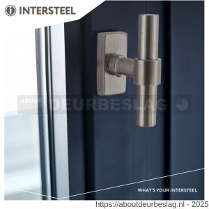 Intersteel Living 6156 raamkruk T-vorm recht op stalen rechthoekige rozet stift 7x35 mm RVS - R26010129 - afbeelding 2