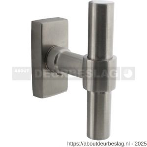 Intersteel Living 6156 raamkruk T-vorm recht op stalen rechthoekige rozet stift 7x35 mm RVS - R26010129 - afbeelding 1
