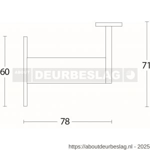 Intersteel Living 7300 leuninghouder zwaar vierkant vlak RVS - R26003976 - afbeelding 2