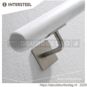 Intersteel Essentials 7300 leuninghouder gebogen vierkant hol RVS - R26003974 - afbeelding 2