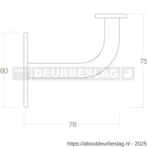 Intersteel Essentials 7300 leuninghouder gebogen vierkant vlak RVS - R26007785 - afbeelding 2