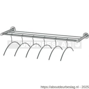 Intersteel Essentials 7380 garderobe 1 m met 6 kledinghangers RVS - R26007754 - afbeelding 1