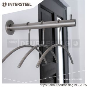 Intersteel Essentials 7380 garderobesteun met 3 kledinghangers RVS - R26007756 - afbeelding 3