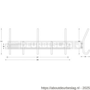 Intersteel Essentials 7380 garderobe 5 haken RVS - R26006187 - afbeelding 2