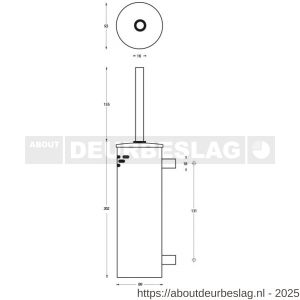 Intersteel Essentials 7626 WC-borstelset kokermodel wandmontage RVS - R26007889 - afbeelding 2