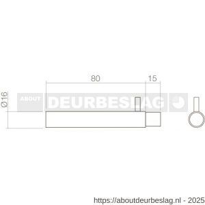 Intersteel Essentials 7634 handoek-kleding steun met deurstop RVS - R26007758 - afbeelding 2