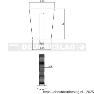 Intersteel Essentials 8510 knop conisch diameter 20 mm RVS - R26007873 - afbeelding 2