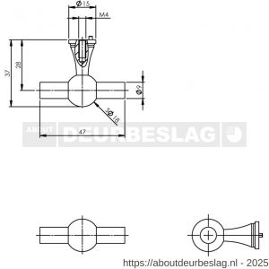 Intersteel Essentials 8510 meubelknop T-vorm conisch RVS - R26007864 - afbeelding 3