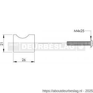 Intersteel Essentials 8520 knop 852042 vingergrip diameter 21 mm RVS - R26007875 - afbeelding 2