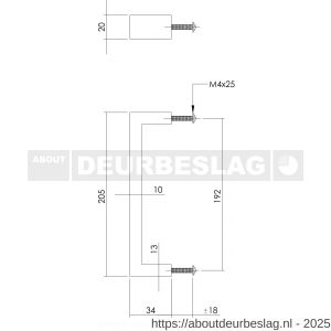 Intersteel Essentials 8927 greep rechthoek 25x13x192 mm RVS - R26004529 - afbeelding 2