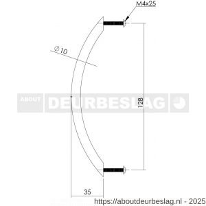 Intersteel Essentials 8976 greep 897682 gebogen diameter 10x128 mm RVS - R26004556 - afbeelding 3