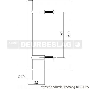 Intersteel Essentials 8977 keukengreep 897713 diameter 10x160x210 mm RVS - R26004562 - afbeelding 2
