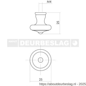 Intersteel Living 8550 knop 25 mm smeedijzer zwart - R26008843 - afbeelding 2