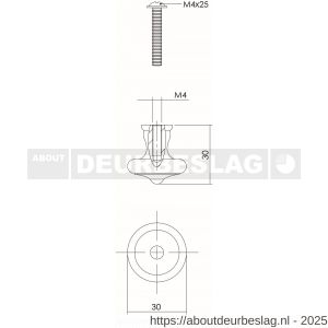 Intersteel Living 8550 knop 30 mm smeedijzer zwart - R26004071 - afbeelding 2
