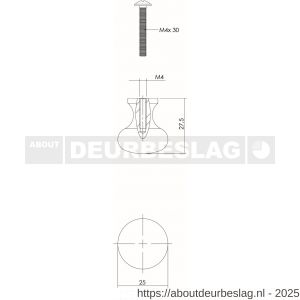 Intersteel Living 8550 knop Paddenstoel 25 mm smeedijzer zwart - R26008844 - afbeelding 2