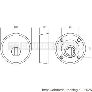 Intersteel Living 3755 SKG3 veiligheidsrozet rond diameter 59x18 mm voor oplegsloten met kerntrekbeveiliging PVD messingkleur - R26009284 - afbeelding 2