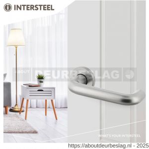 Intersteel Living 0077 deurkruk Rond met rozet verdekt diameter 50x7 mm met nokken aluminium F1 - R26001629 - afbeelding 3